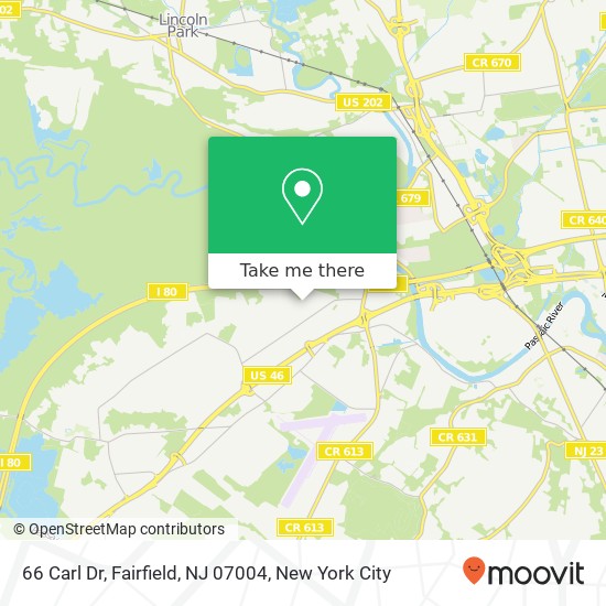 66 Carl Dr, Fairfield, NJ 07004 map