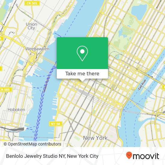 Mapa de Benlolo Jewelry Studio NY, 354 W 37th St