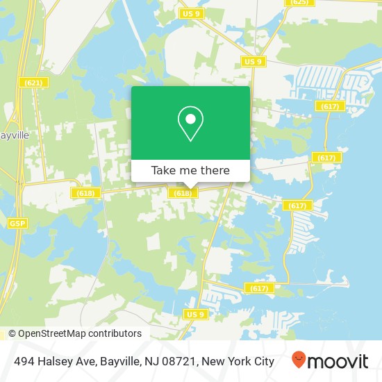 Mapa de 494 Halsey Ave, Bayville, NJ 08721