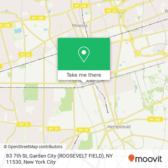 83 7th St, Garden City (ROOSEVELT FIELD), NY 11530 map