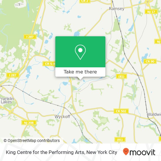 King Centre for the Performing Arts map