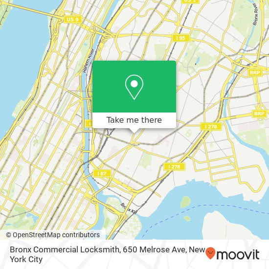 Mapa de Bronx Commercial Locksmith, 650 Melrose Ave