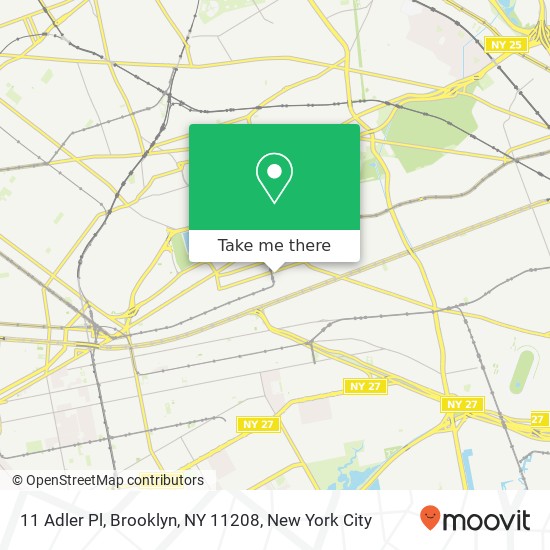 Mapa de 11 Adler Pl, Brooklyn, NY 11208