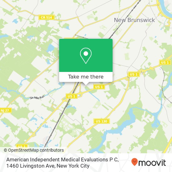 Mapa de American Independent Medical Evaluations P C, 1460 Livingston Ave