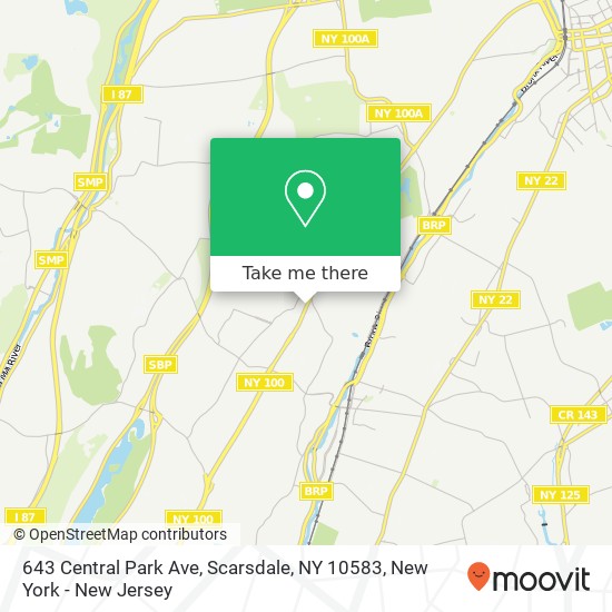 Mapa de 643 Central Park Ave, Scarsdale, NY 10583