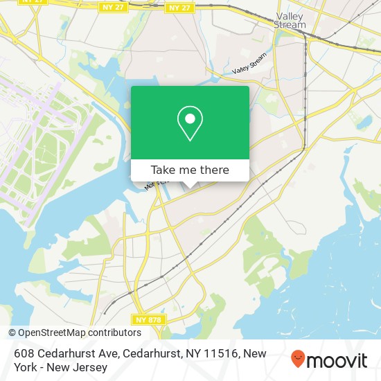 Mapa de 608 Cedarhurst Ave, Cedarhurst, NY 11516