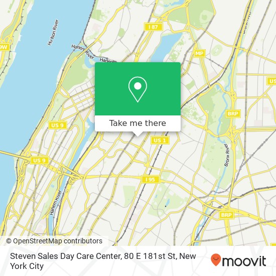 Mapa de Steven Sales Day Care Center, 80 E 181st St