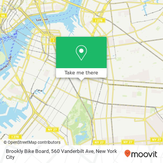 Mapa de Brookly Bike Board, 560 Vanderbilt Ave