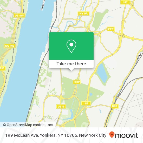 Mapa de 199 McLean Ave, Yonkers, NY 10705