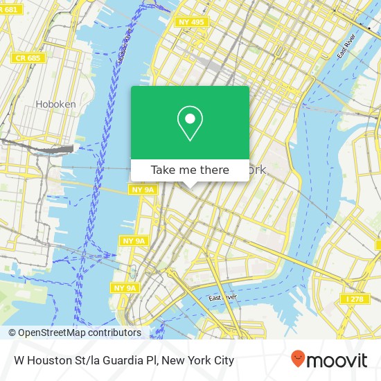 Mapa de W Houston St/la Guardia Pl