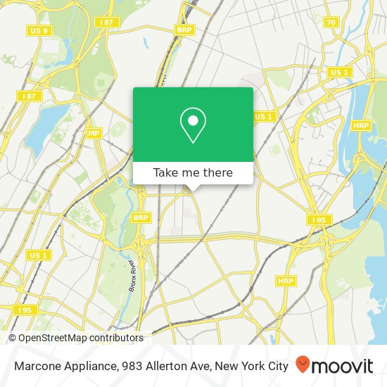 Mapa de Marcone Appliance, 983 Allerton Ave