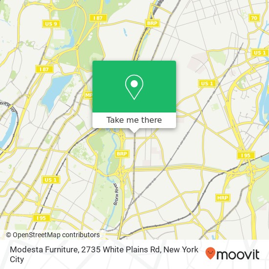 Mapa de Modesta Furniture, 2735 White Plains Rd