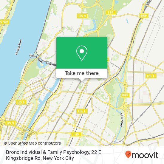 Bronx Individual & Family Psychology, 22 E Kingsbridge Rd map