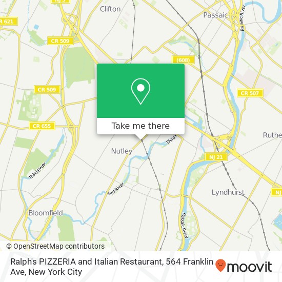Ralph's PIZZERIA and Italian Restaurant, 564 Franklin Ave map