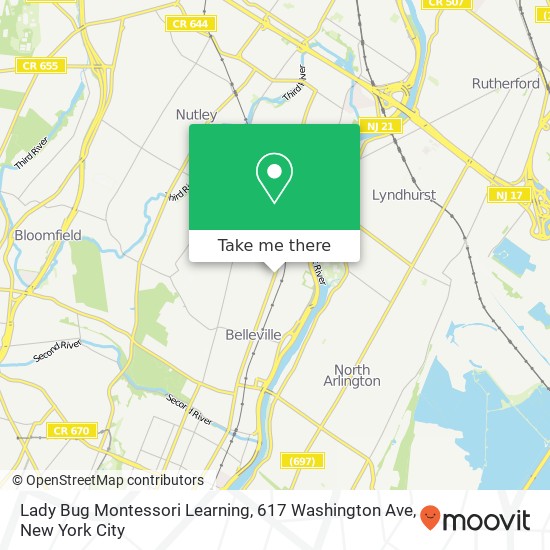 Mapa de Lady Bug Montessori Learning, 617 Washington Ave
