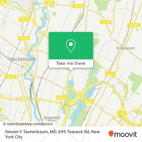 Mapa de Steven Y Tennenbaum, MD, 699 Teaneck Rd
