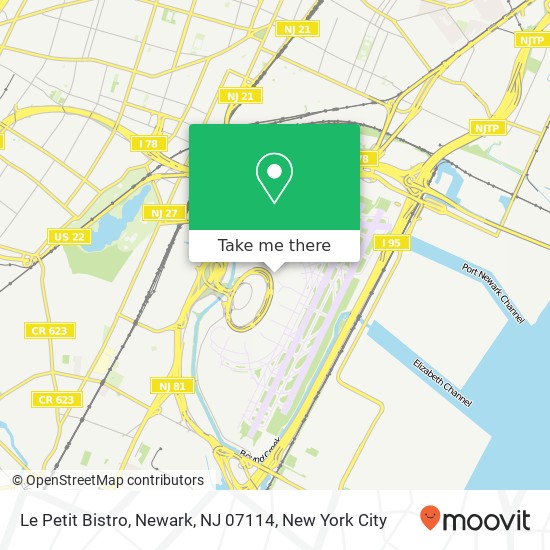 Mapa de Le Petit Bistro, Newark, NJ 07114