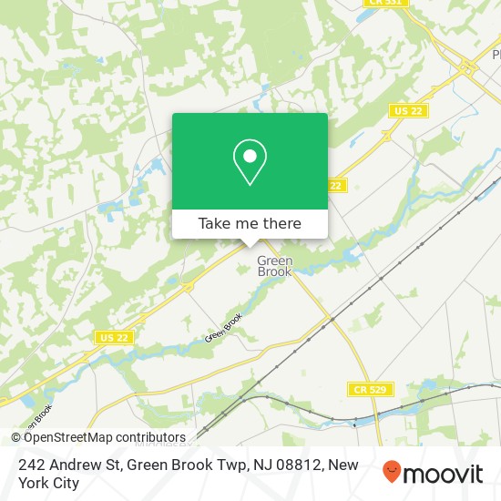 Mapa de 242 Andrew St, Green Brook Twp, NJ 08812