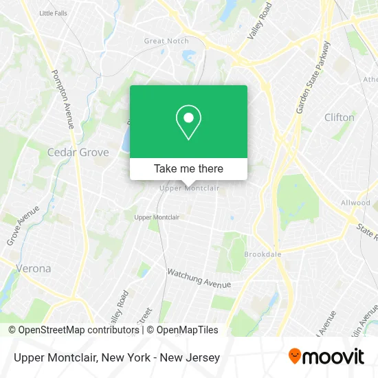 Upper Montclair map