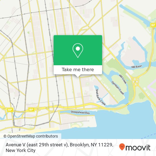 Avenue V (east 29th street v), Brooklyn, NY 11229 map