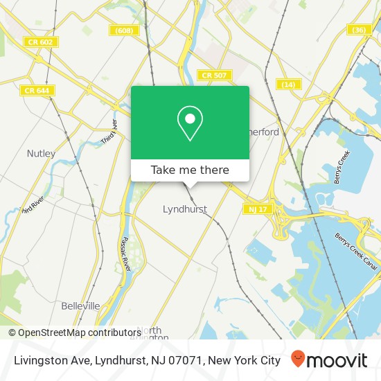 Mapa de Livingston Ave, Lyndhurst, NJ 07071