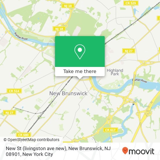Mapa de New St (livingston ave new), New Brunswick, NJ 08901