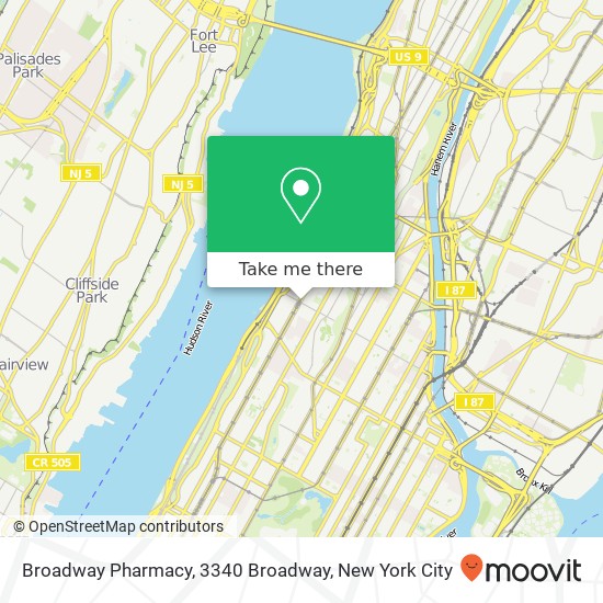 Mapa de Broadway Pharmacy, 3340 Broadway