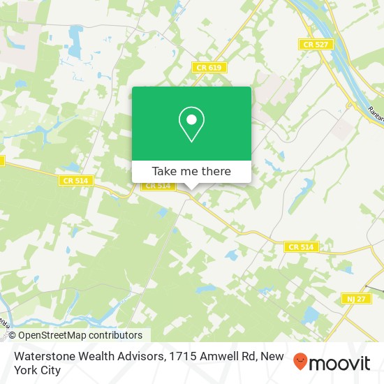 Mapa de Waterstone Wealth Advisors, 1715 Amwell Rd