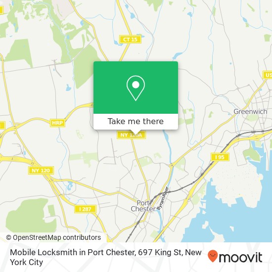 Mobile Locksmith in Port Chester, 697 King St map