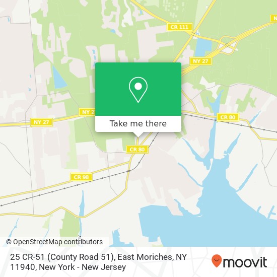 Mapa de 25 CR-51 (County Road 51), East Moriches, NY 11940
