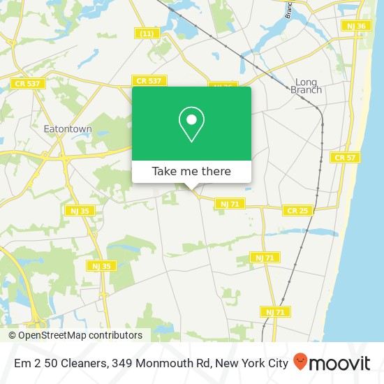 Mapa de Em 2 50 Cleaners, 349 Monmouth Rd