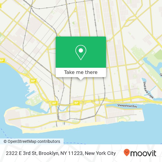 Mapa de 2322 E 3rd St, Brooklyn, NY 11223