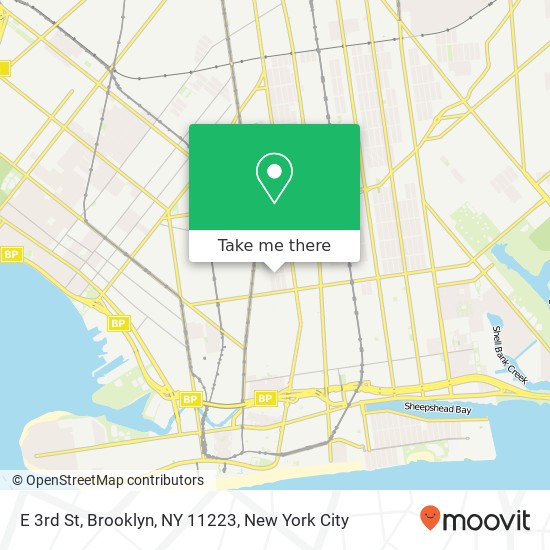 Mapa de E 3rd St, Brooklyn, NY 11223