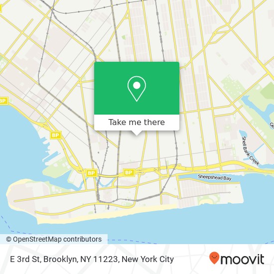 Mapa de E 3rd St, Brooklyn, NY 11223