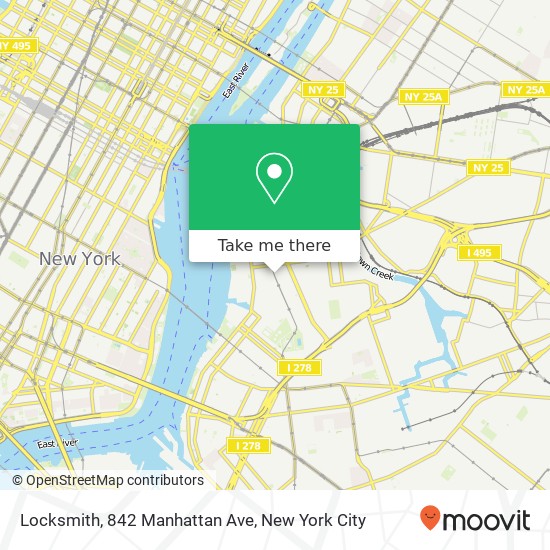 Mapa de Locksmith, 842 Manhattan Ave