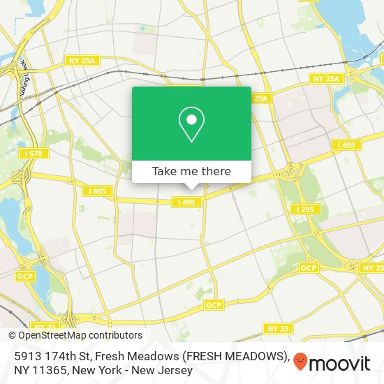 Mapa de 5913 174th St, Fresh Meadows (FRESH MEADOWS), NY 11365