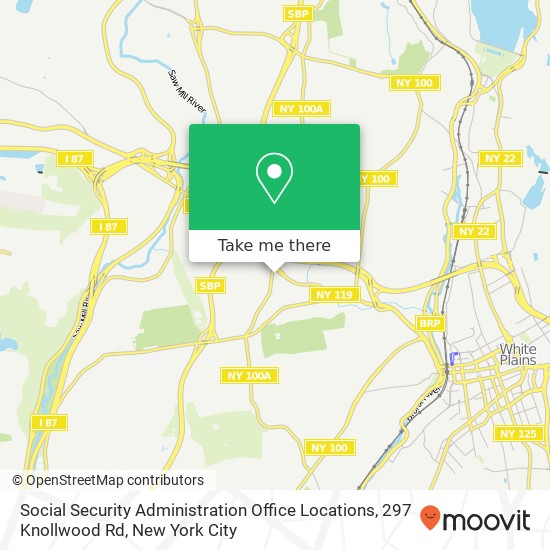 Mapa de Social Security Administration Office Locations, 297 Knollwood Rd