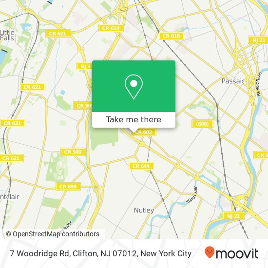 Mapa de 7 Woodridge Rd, Clifton, NJ 07012