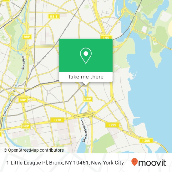 Mapa de 1 Little League Pl, Bronx, NY 10461