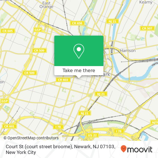 Court St (court street broome), Newark, NJ 07103 map