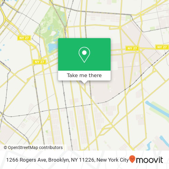 Mapa de 1266 Rogers Ave, Brooklyn, NY 11226