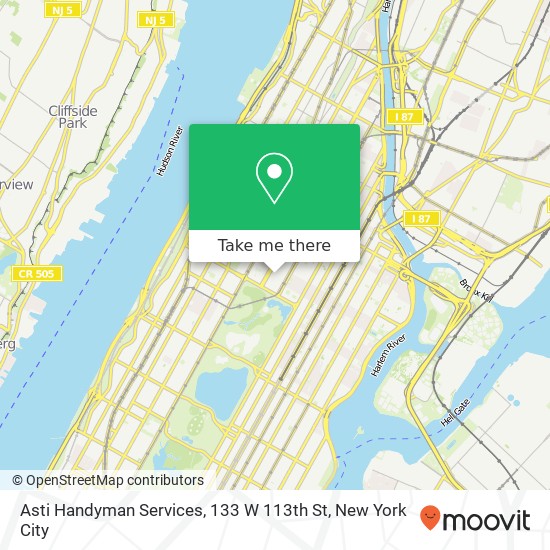 Mapa de Asti Handyman Services, 133 W 113th St