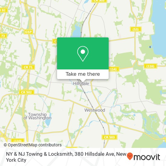 NY & NJ Towing & Locksmith, 380 Hillsdale Ave map