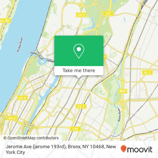 Mapa de Jerome Ave (jerome 193rd), Bronx, NY 10468