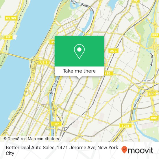 Better Deal Auto Sales, 1471 Jerome Ave map