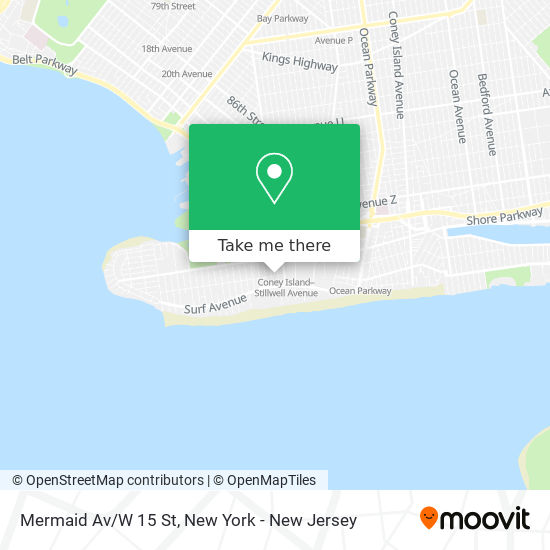 Mapa de Mermaid Av/W 15 St