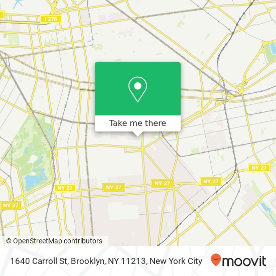 Mapa de 1640 Carroll St, Brooklyn, NY 11213