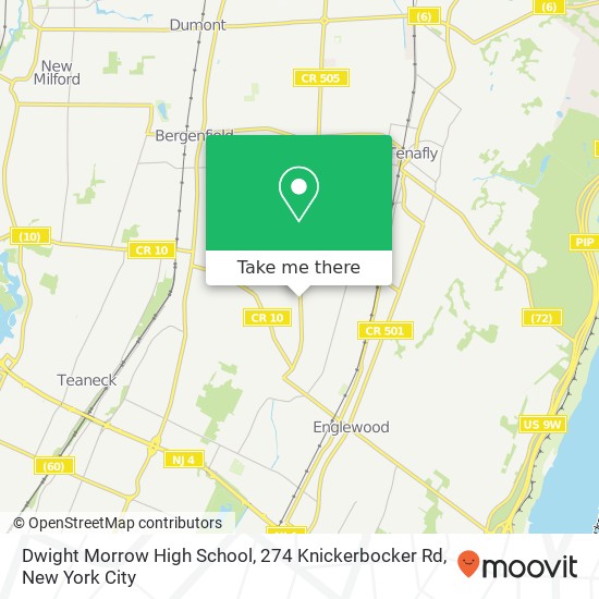 Mapa de Dwight Morrow High School, 274 Knickerbocker Rd
