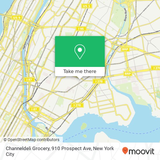 Mapa de Channeldeli Grocery, 910 Prospect Ave