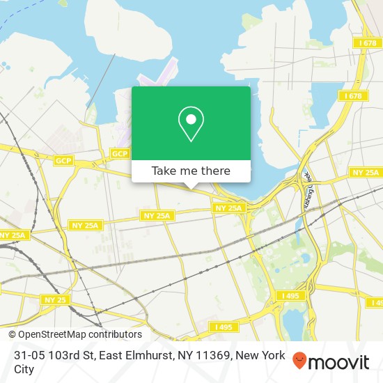 Mapa de 31-05 103rd St, East Elmhurst, NY 11369